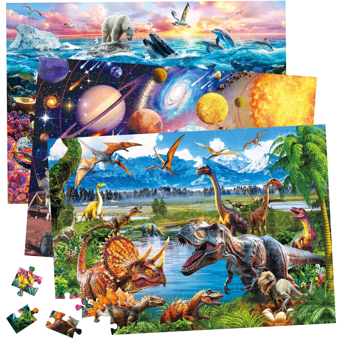 100pc Puzzles - 3pack