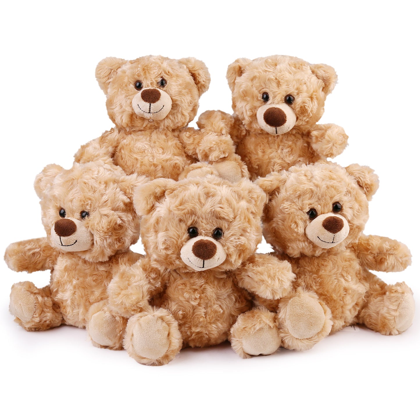 8" Teddy Bears - 5pack Beige, Shaggy