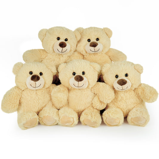 8" Teddy Bears - 5pack Beige